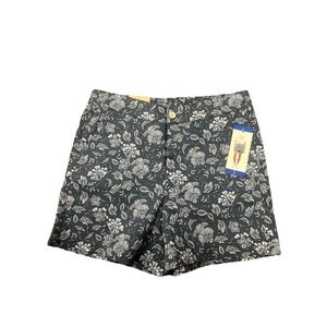 Jachs New York Girlfriend Chino Shorts Stretch Blue Floral Large